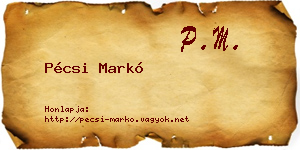 Pécsi Markó névjegykártya